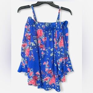 Floral Blue Women's Top